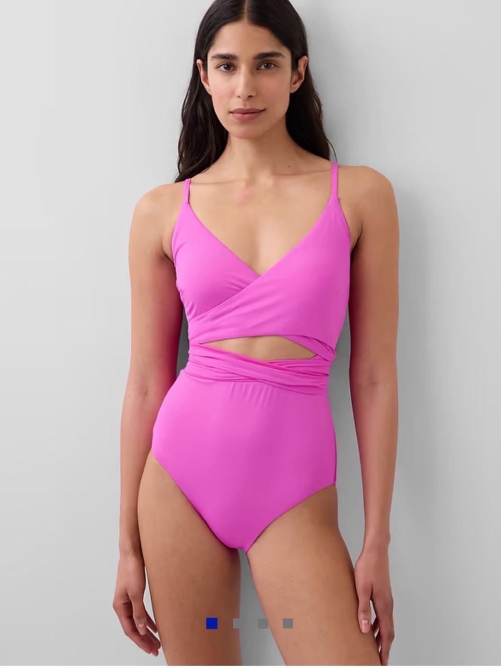 GAP red coloured Cutout Wrap One-piece swimsuit